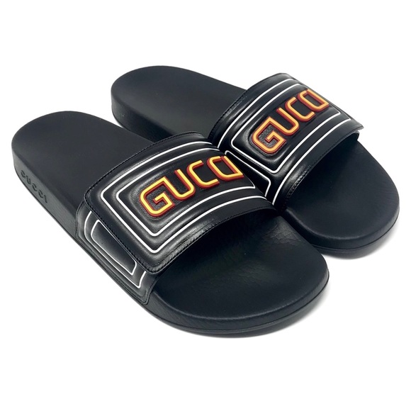 Gucci Other - 🎉SOLD‼️NWT Gucci Men’s Logo Leather Slide Sandal